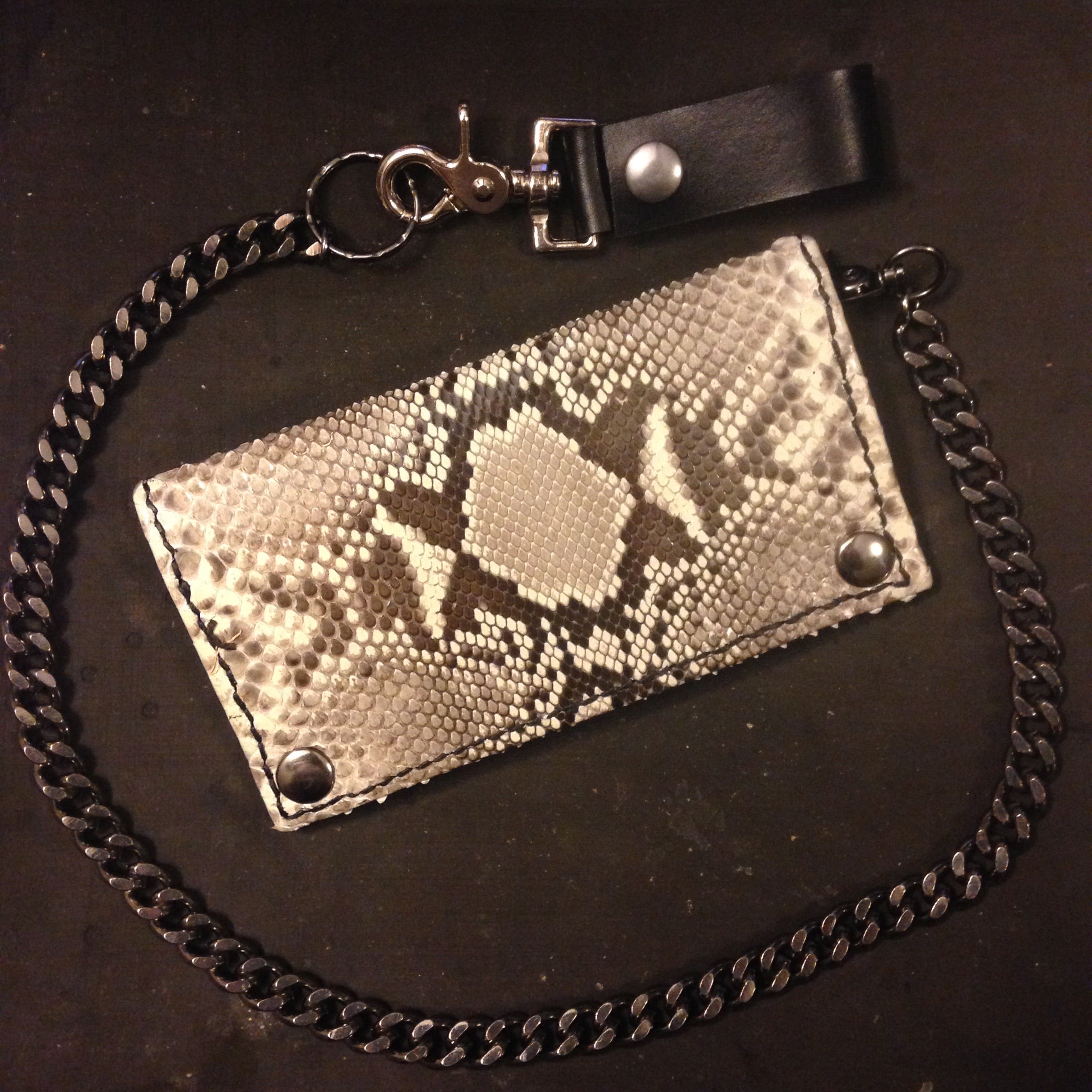 小物 vintage Python leather bikers wallet vintage Python leather bikers wallet