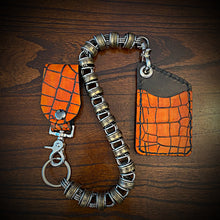 Load image into Gallery viewer, Two Pocket Wallet, Embossed Alligator, All Hallows’ Eve