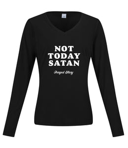 Not Today Satan Biker Shirt Long Sleeve - Female