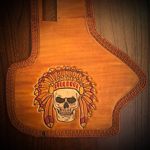 Heat Shield - Native Skull, Indian Tan, With Pouch, Fits Indian Chief, Chieftain, Springfield, Vintage and Roadmaster