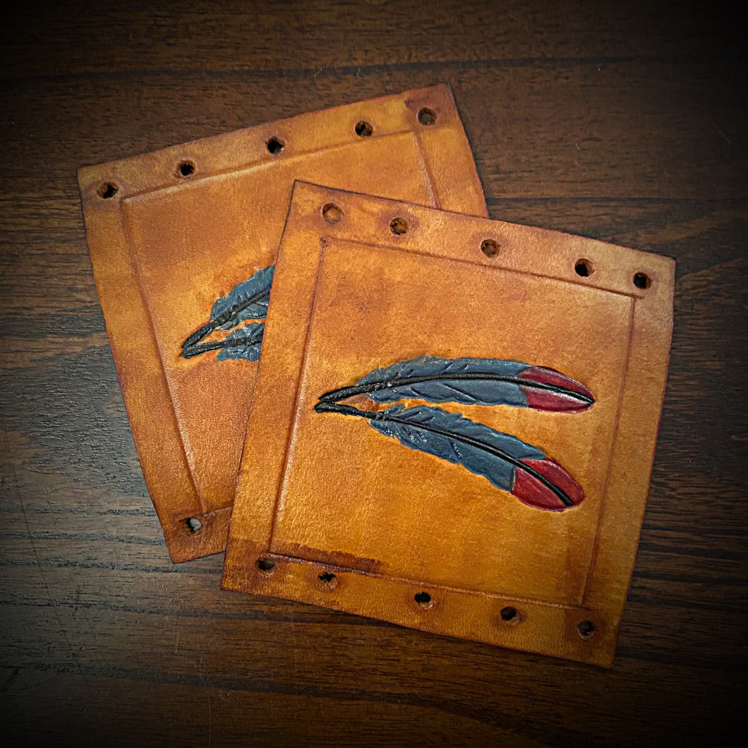 Grip Covers - Feathers, Indian tan