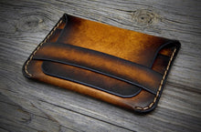Load image into Gallery viewer, Front Pocket Minimalist Wallet, Tan &amp; Black W/ Flap