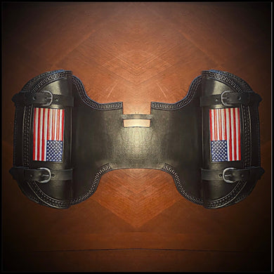 Heat shield for Harley Davidson , Old Glory (Full Color) Heritage Two Pouches