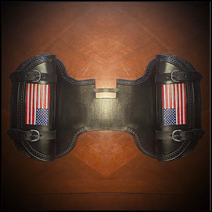 Heat shield for Harley Davidson , Old Glory (Full Color) Heritage Two Pouches