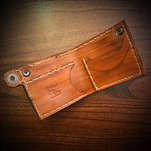 Load image into Gallery viewer, Billfold - Genuine Elephant, Cigar Tan, White stitching