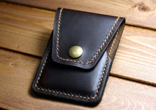 Load image into Gallery viewer, Front Pocket Minimalist Wallet, Brown W/ Snap