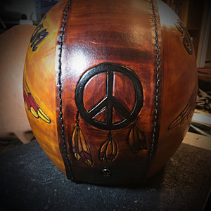 Open Face Helmet, send me your favorite helmet, I’ll cover it in leather