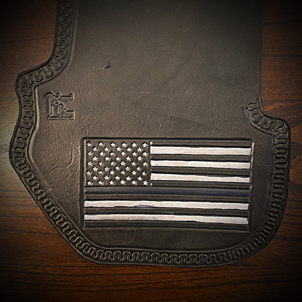 Heat shield for Harley Davidson - Old Glory w/ Blue, Red, or Green Line