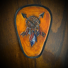 Load image into Gallery viewer, Leather Emblem for the Indian Challenger V-Cover Dreamcatcher &amp; Arrows