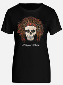 Native Skull Biker Shirt Short Sleeve - Female