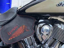 Load image into Gallery viewer, Heat Shield with Pouch for Indian Chief, Chieftain, Springfield, Vintage and Roadmaster - Black, Custom Art