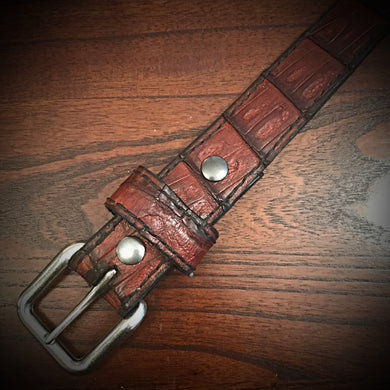 Leather Belt - American Alligator Brown