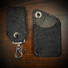Load image into Gallery viewer, Two Pocket Wallet, Genuine Hippopotamus, Black (ships now)