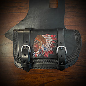 Heat Shield - Colorful Native Art, With Pouch, Fits Indian Chief, Chieftain, Springfield, Vintage and Roadmaster - Black