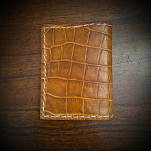 Load image into Gallery viewer, Minimalist Wallet, Embossed Alligator, Indian Tan (ships now)