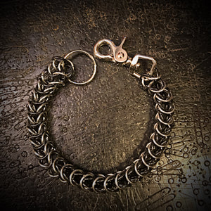 Chainmail Chain - Box Weave - Black & Steel