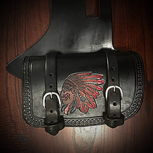 Heat Shield - Colorful Native, Black, Double Pouch, Fits Indian Chief, Chieftain, Springfield, Vintage and Roadmaster