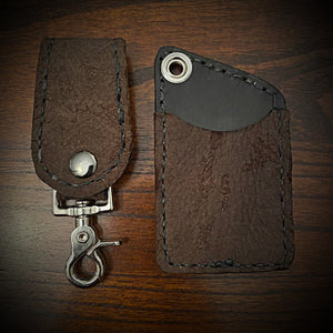 Two Pocket Wallet, Genuine Hippopotamus, Brown (ships now)