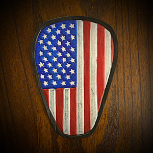 Leather Emblem for the Indian Challenger V-Cover Old Glory, Full Color (ships now)