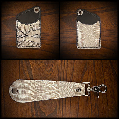 Two Pocket Wallet, Genuine Python & Embossed Lizard (ships now)