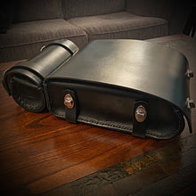 Load image into Gallery viewer, Motorcycle Luggage Rack Bag with Detachable Tool Bag, Custom Art Black
